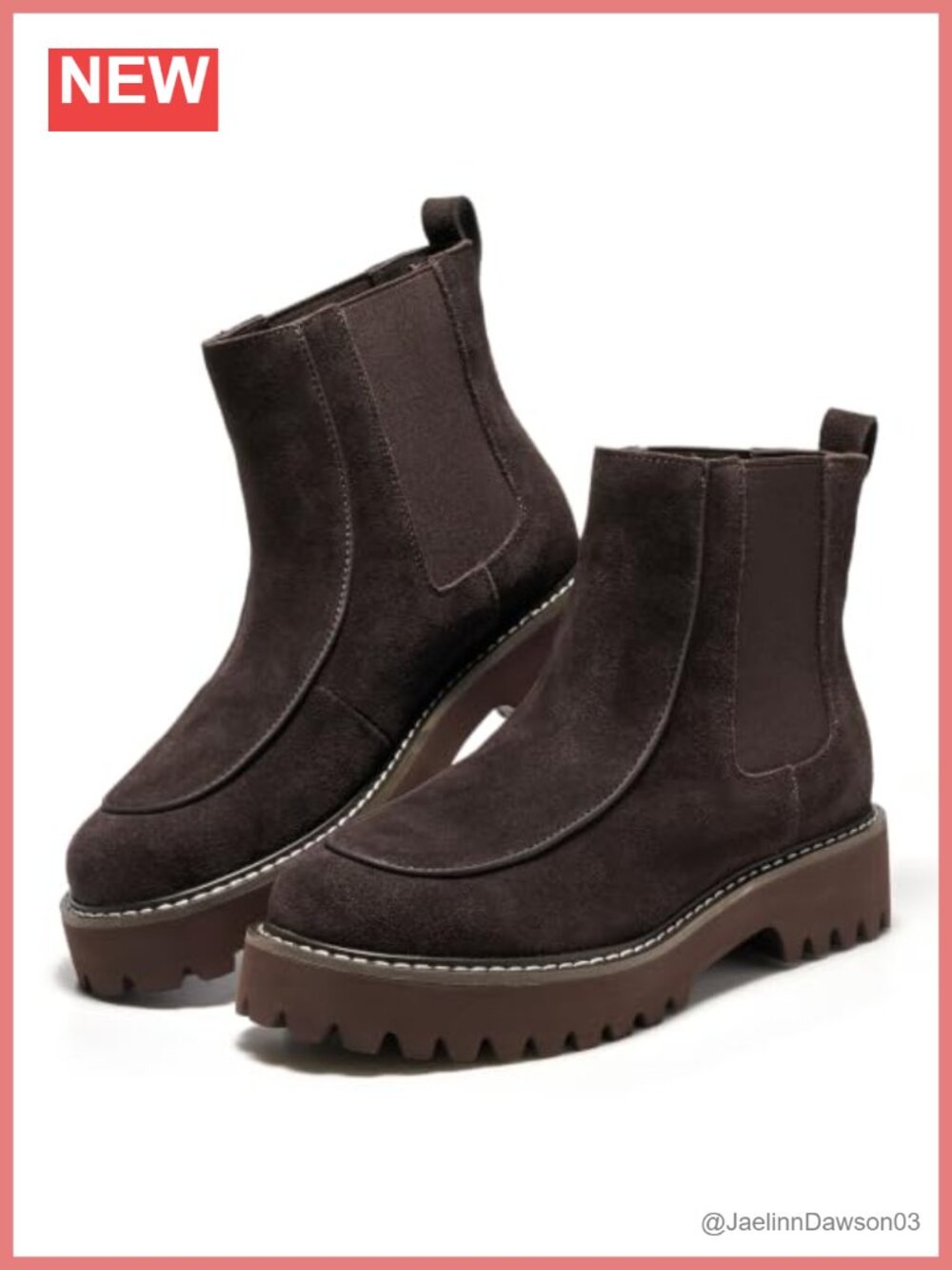 Genuine Leather Chelsea Boots Platform Memory Foam Water-Resistant